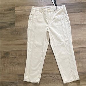Liverpool Jeans Women's 16 Off-White Kennedy Crop Straight Ankle Jeans